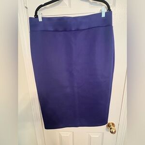 Eloquii Deep Blue Neoprene Scuba Pencil Skirt